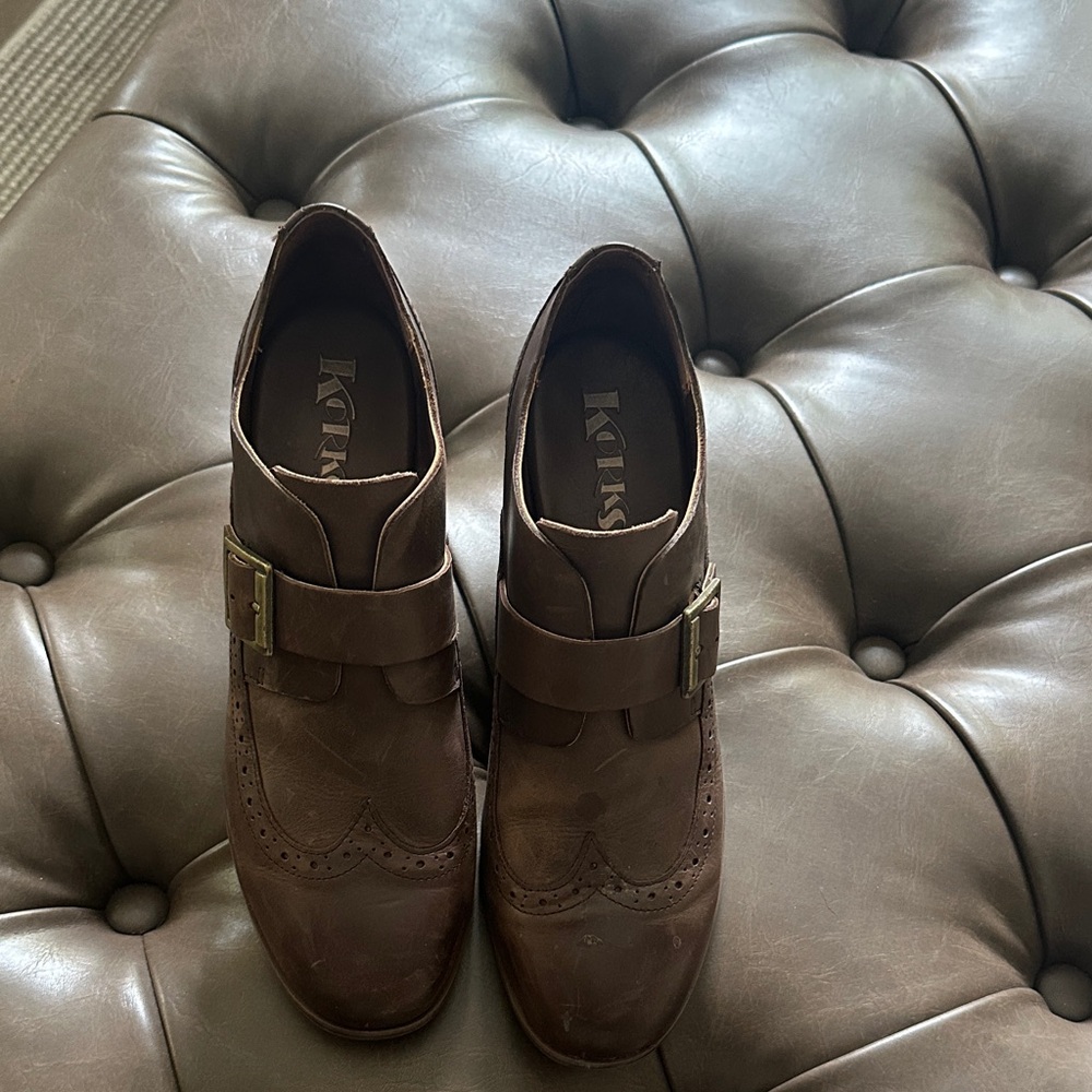 Kork-Ease Brown Women's Loafers with Buckle